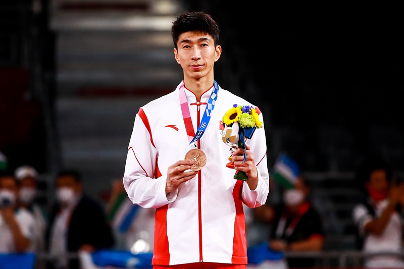 2020东京奥运会跆拳道男子68公斤级铜牌赛：赵帅17-15李大勋 夺得铜牌