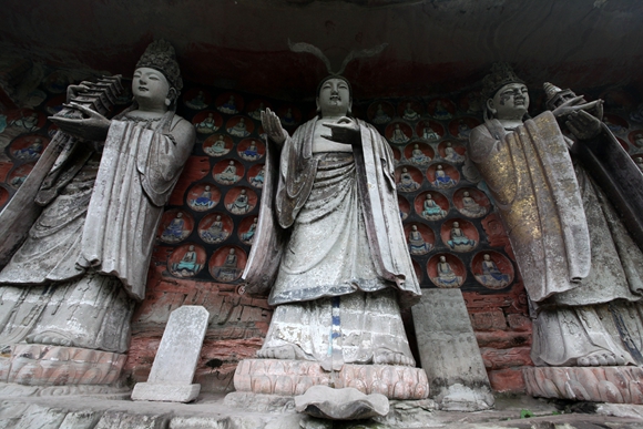 大足石刻宝顶景区华严三圣造像.大足区委宣传部供图 华龙网发